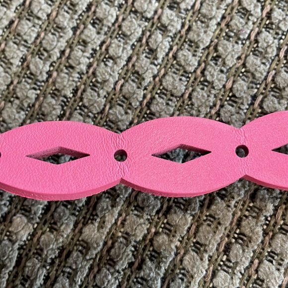 Lands’ End pink leather belt (sz m) - Picture 6 of 8